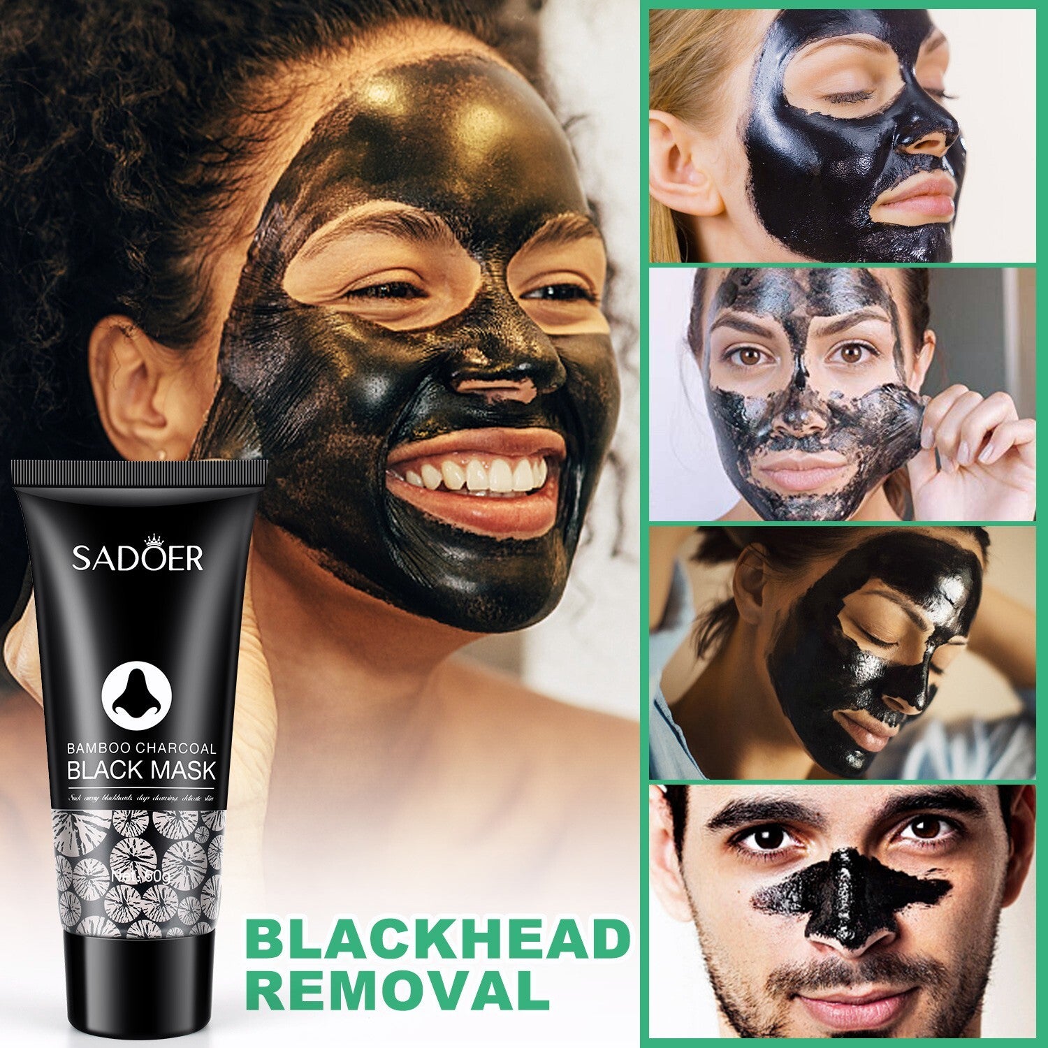 Acne Peel-Off Mask - Charcoal Facial Cleanser for Blackhead Removal & Clear Skin