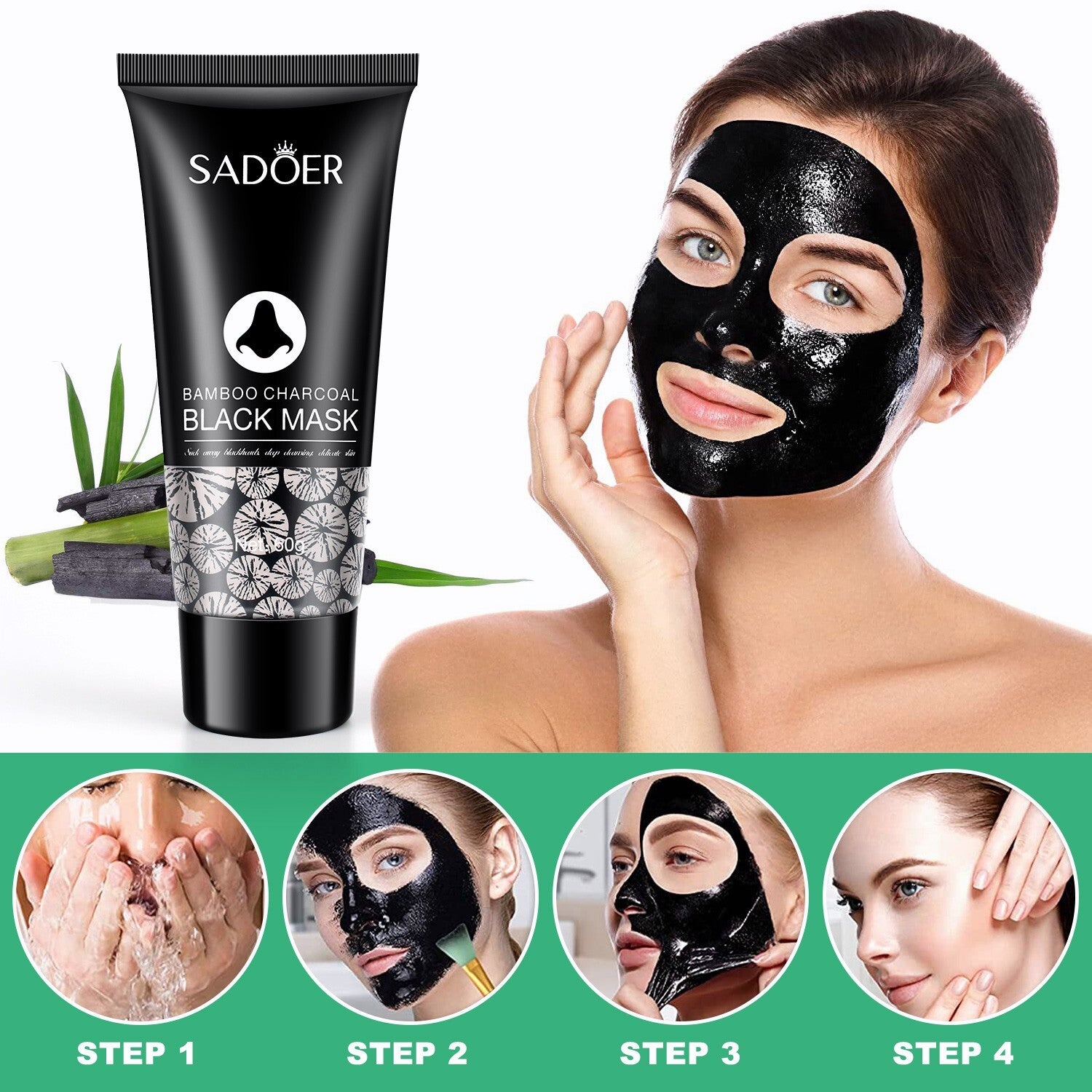 Acne Peel-Off Mask - Charcoal Facial Cleanser for Blackhead Removal & Clear Skin