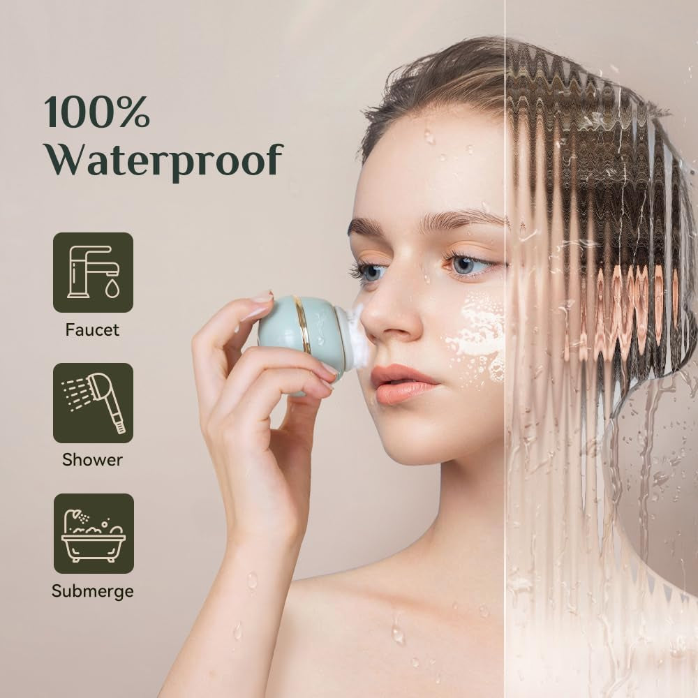 Facial Cleansing Brush Silicone Face Scrubber, Exfoliating Brush, Facial Massage Brush - for Gentle Exfoliation, Massage, Blackhead Removal and Makeup Removal
