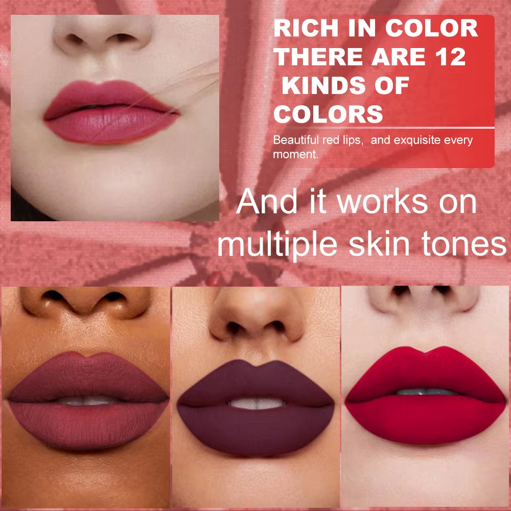 6Pcs Lip Liner Pen Set Long-Lasting, Waterproof Sweatproof, Easy Coloring Non-Fading Color Rendering Lip Gloss Set Beauty Makeup