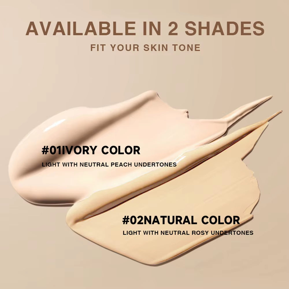 Watery Double-Headed Foundation Stick with Brush, Natural Long-Lasting Flawless Makeup for Facial Concealer Cosmetics