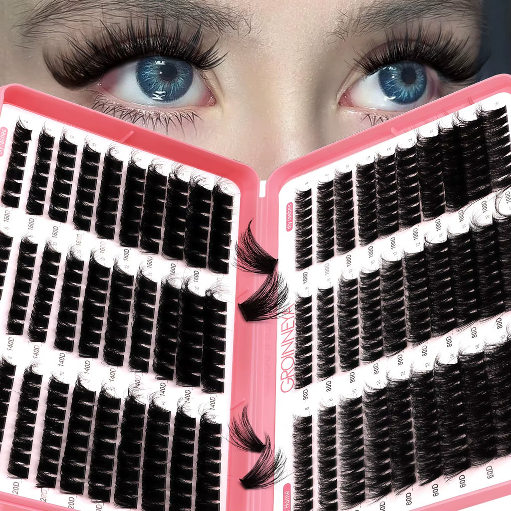Lashes Cluster DIY Lash Extension Mixed Tray Clusters Eyelashes Fluffy Volume Individual Lashes Cat Eye Lash Extension