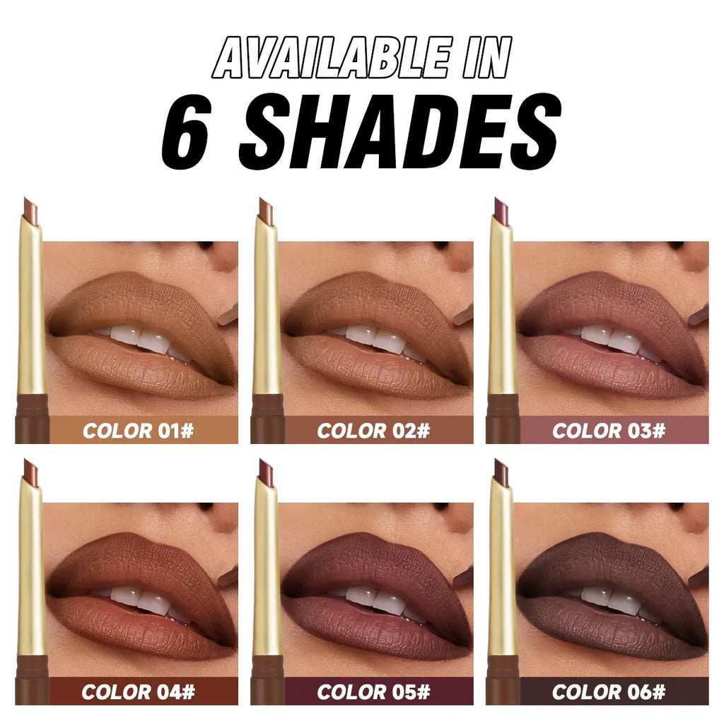 6Pcs/Set Waterproof Matte Lipstick Lip Liner Pencil Pen Nude Color Long-Lasting Smooth Lip Liner Ideal Gift for Mother'S Day Makeup Lipliner