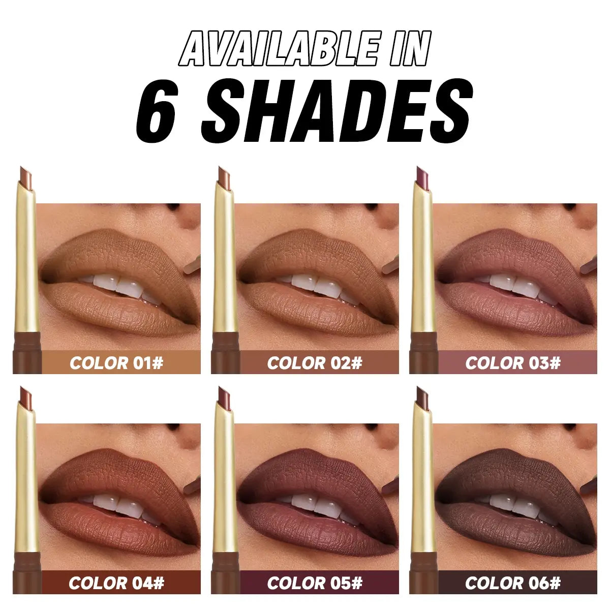 6Pcs/Set Waterproof Matte Lipstick Lip Liner Pencil Pen Nude Color Long-Lasting Smooth Lip Liner Ideal Gift for Mother'S Day Makeup Lipliner