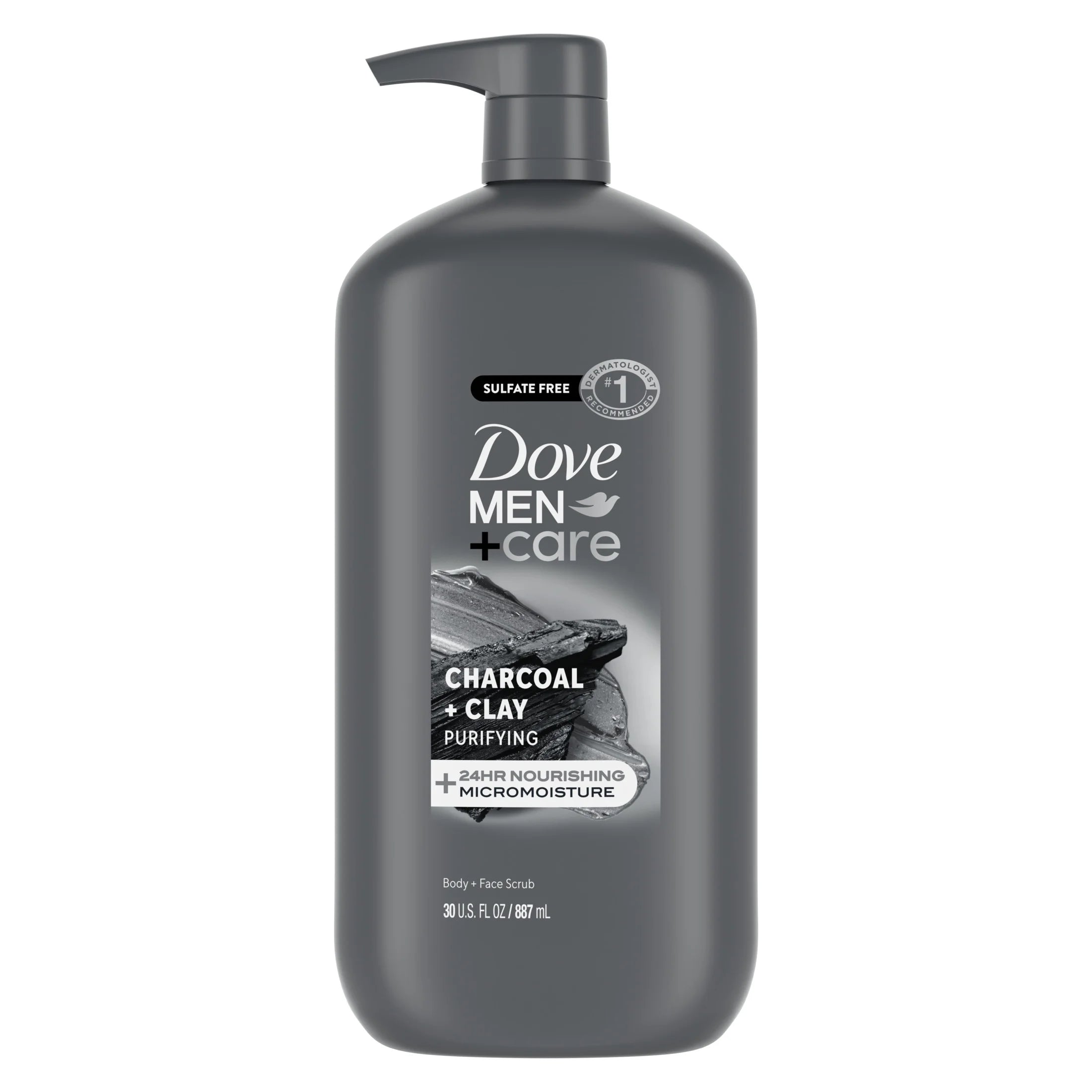 Elements Liquid Body Wash and Face Wash Charcoal + Clay Nourishing Cleanser, 30 Oz