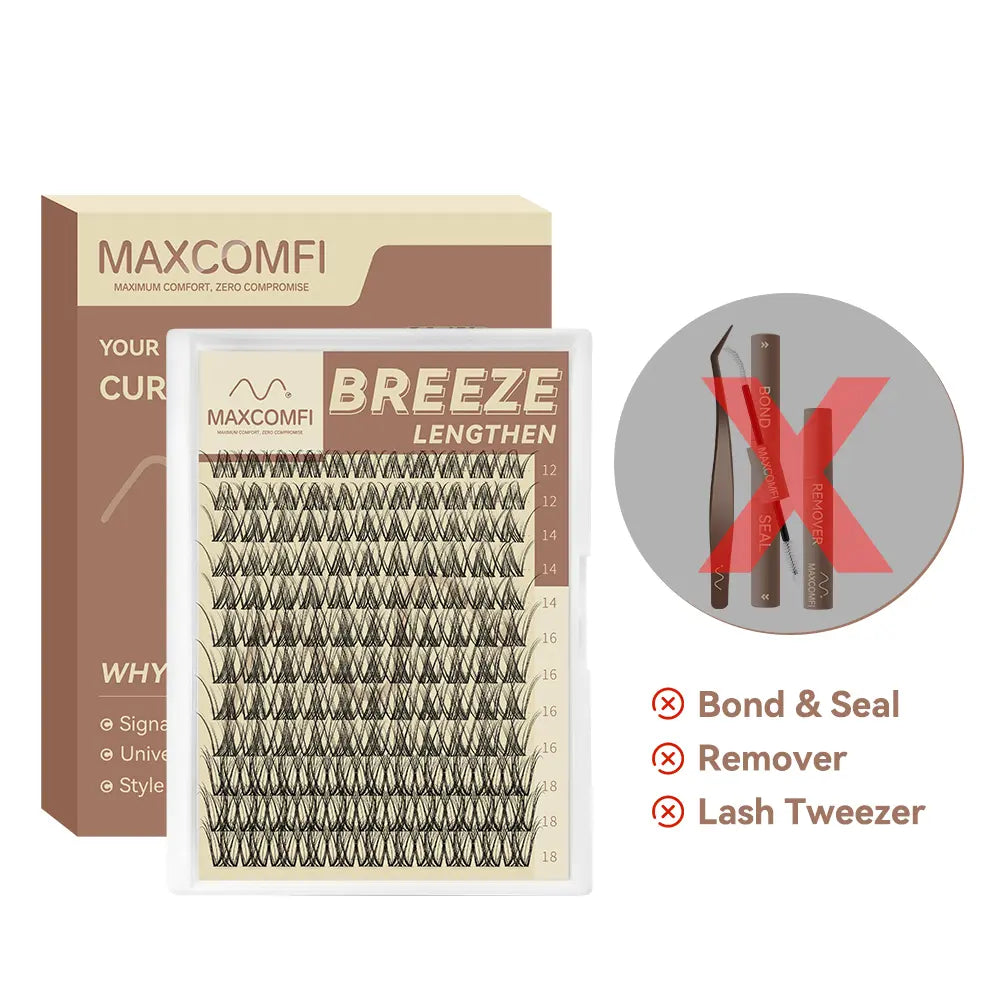 Maxcomfi Spider Cluster Lashes - DD Curl, Smudge-Proof Waterproof, Super Soft Thin Band, Beginner-Friendly DIY Design for Natural Daily Glowup & Voluminous Look Makeup Cosmetic Summervibes