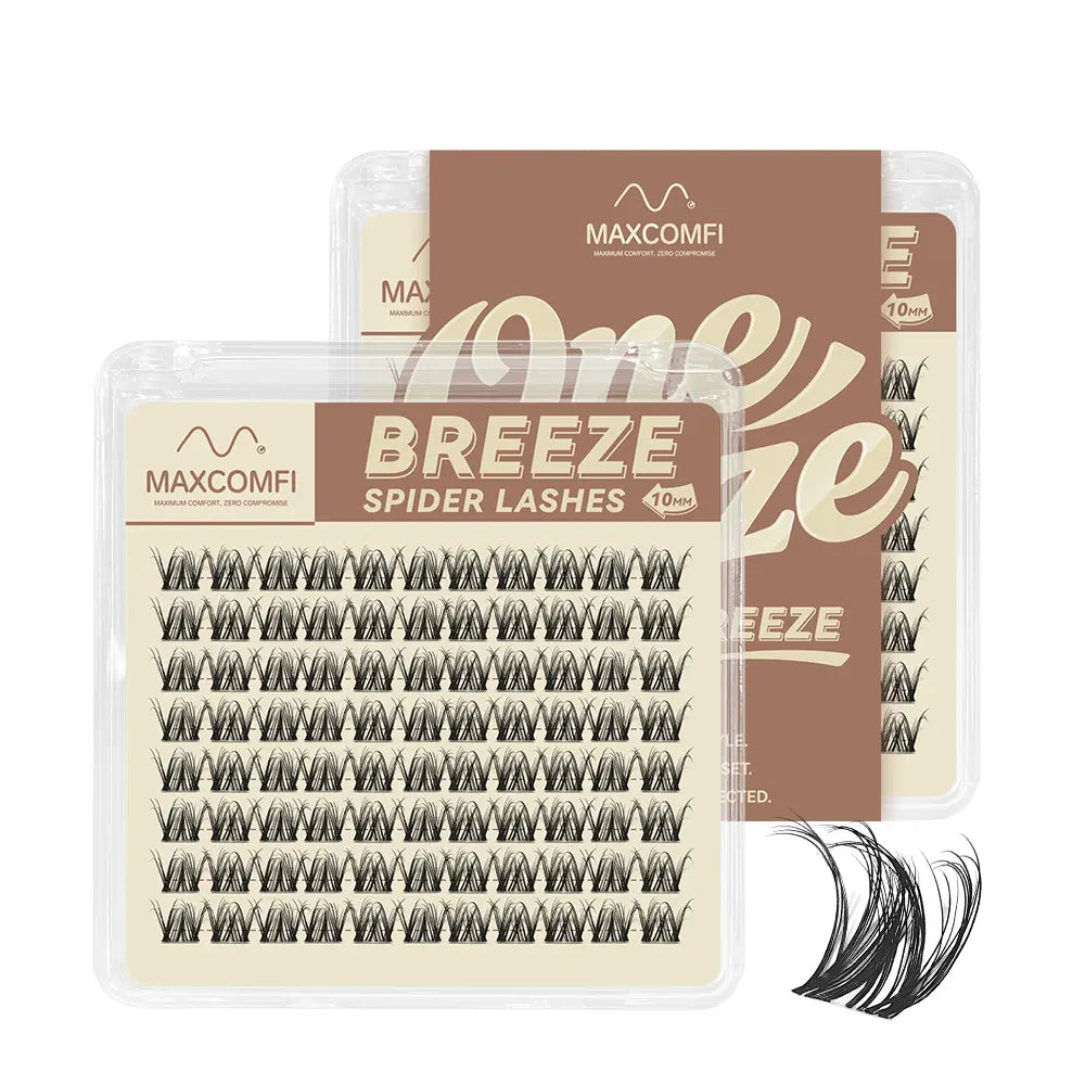 Maxcomfi Spider Cluster Lashes - DD Curl, Smudge-Proof Waterproof, Super Soft Thin Band, Beginner-Friendly DIY Design for Natural Daily Glowup & Voluminous Look Makeup Cosmetic Summervibes