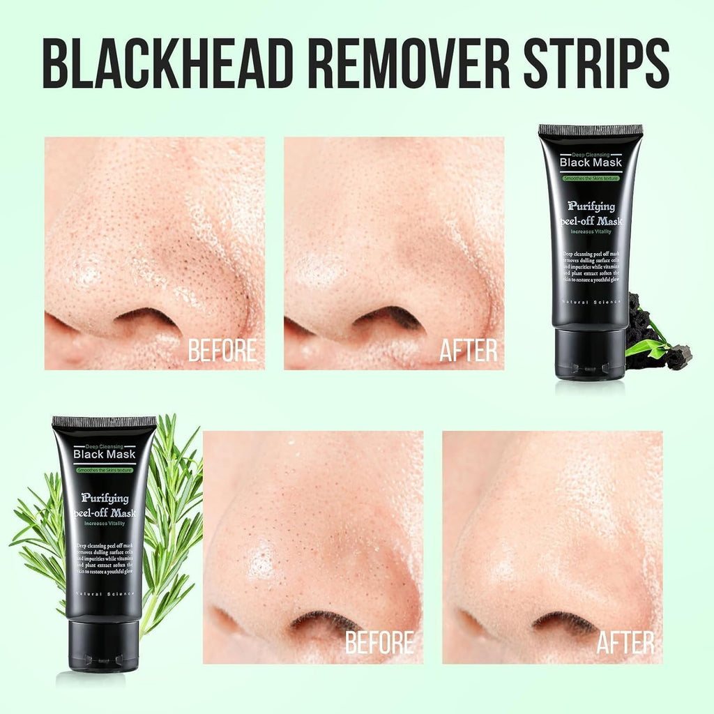 Blackhead Remover - Charcoal Peel off Facial Mask, Nose Blackhead Remover Mask, Pore Remover, Deep Cleansing Blackhead Pores Acne for All Skin Types (Brown)