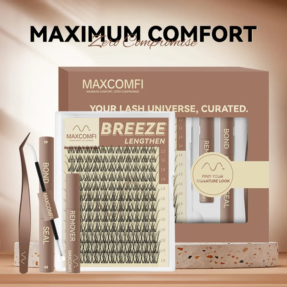 Maxcomfi Spider Cluster Lashes - DD Curl, Smudge-Proof Waterproof, Super Soft Thin Band, Beginner-Friendly DIY Design for Natural Daily Glowup & Voluminous Look Makeup Cosmetic Summervibes