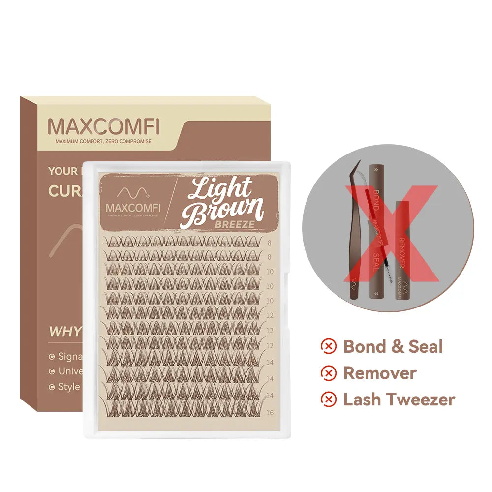 Maxcomfi Spider Cluster Lashes - DD Curl, Smudge-Proof Waterproof, Super Soft Thin Band, Beginner-Friendly DIY Design for Natural Daily Glowup & Voluminous Look Makeup Cosmetic Summervibes