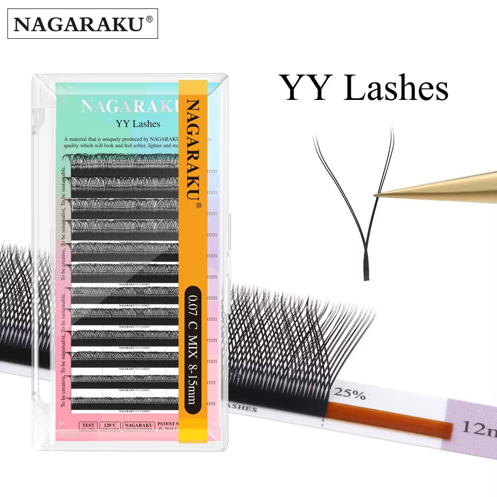YY Shape Eyelashes Extension Soft Premium False Eyelashes Individual Makeup Black Crisscross Beauty