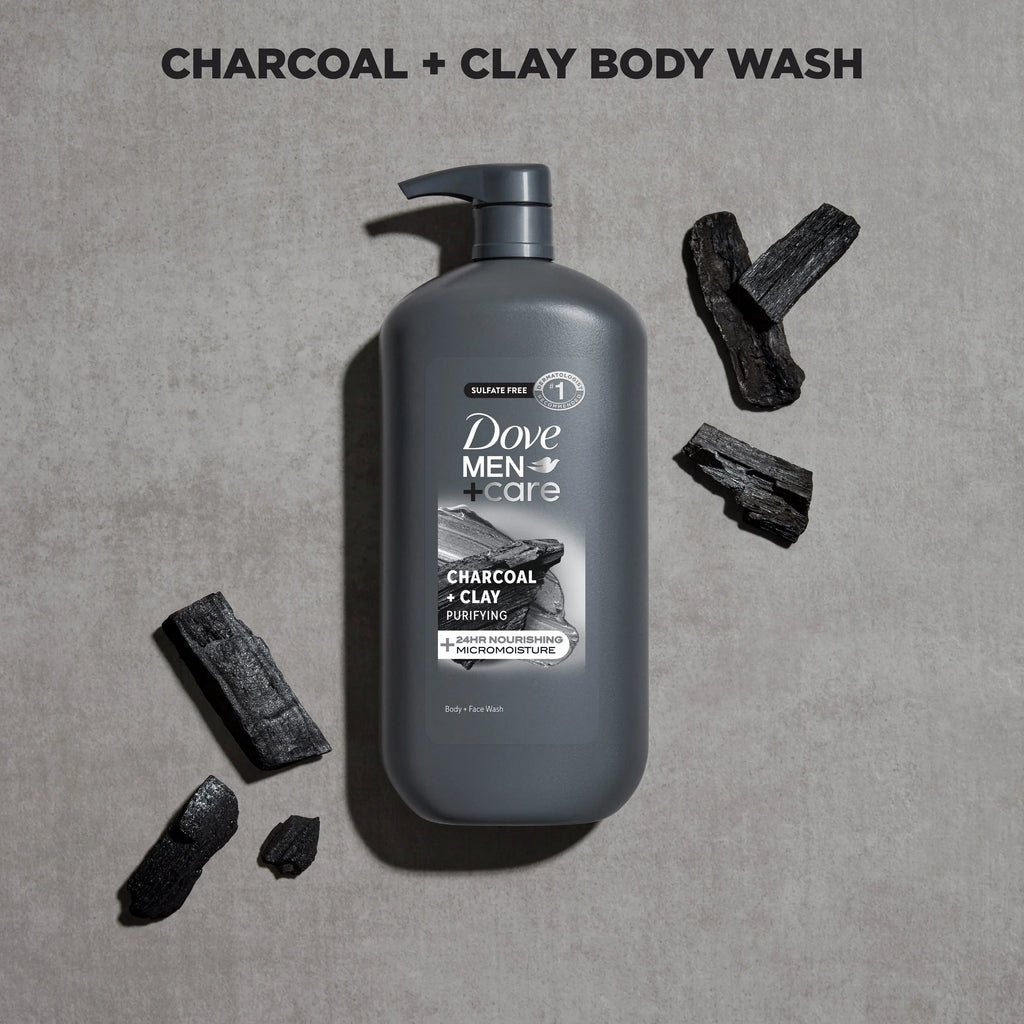Elements Liquid Body Wash and Face Wash Charcoal + Clay Nourishing Cleanser, 30 Oz