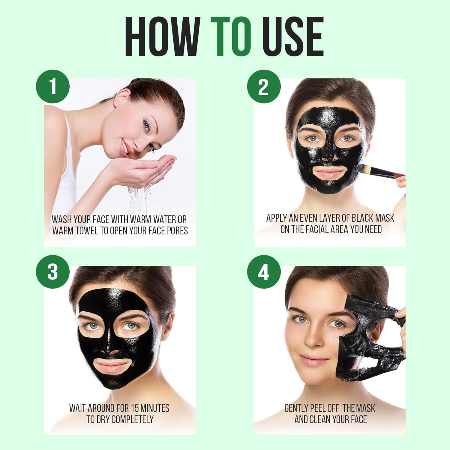 Blackhead Remover - Charcoal Peel off Facial Mask, Nose Blackhead Remover Mask, Pore Remover, Deep Cleansing Blackhead Pores Acne for All Skin Types (Brown)