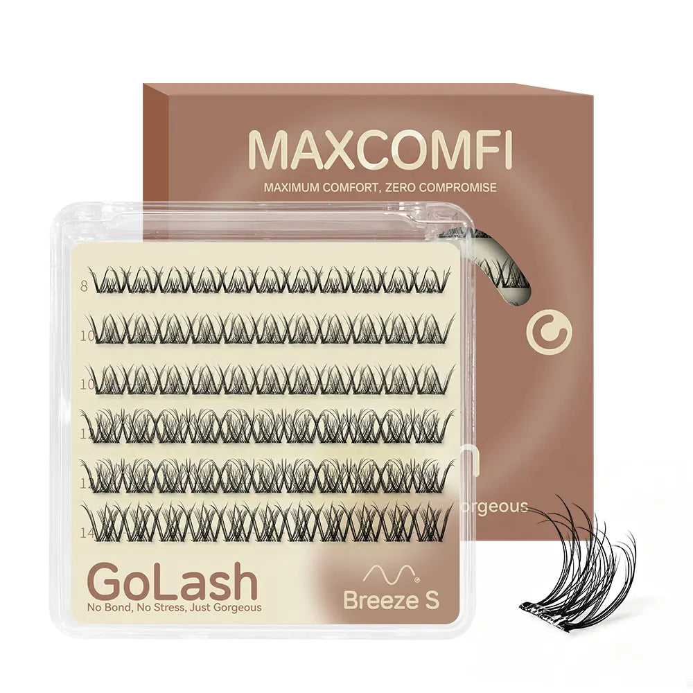 Maxcomfi Spider Cluster Lashes - DD Curl, Smudge-Proof Waterproof, Super Soft Thin Band, Beginner-Friendly DIY Design for Natural Daily Glowup & Voluminous Look Makeup Cosmetic Summervibes