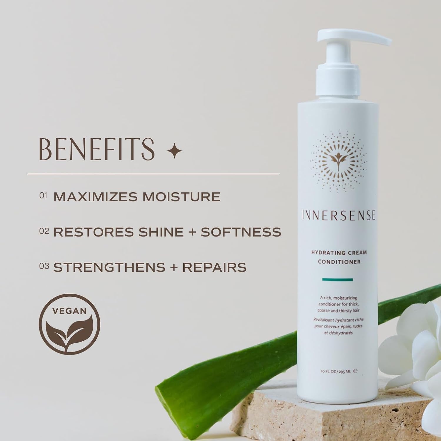 Organic Beauty - Natural Hydrating Cream Conditioner | Non-Toxic, Cruelty-Free, Clean Haircare (10Oz)