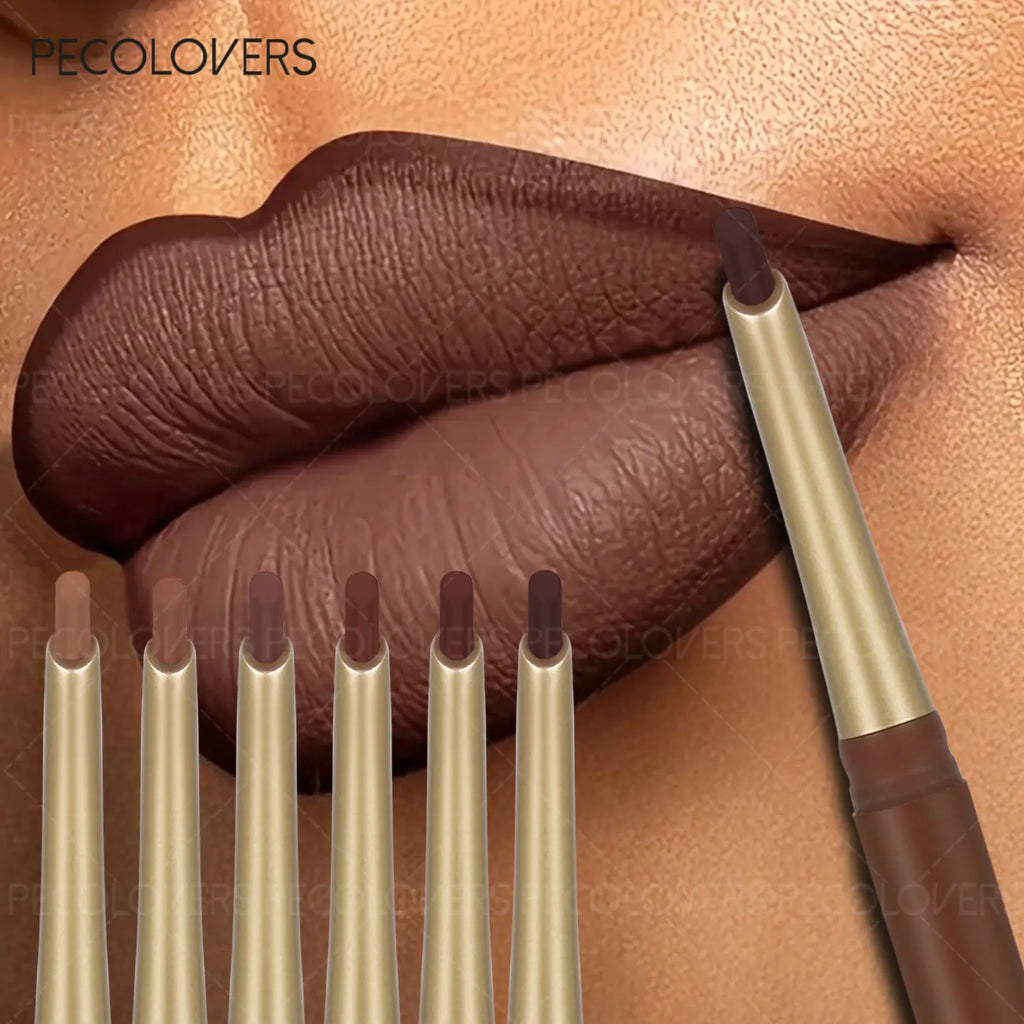 6Pcs/Set Waterproof Matte Lipstick Lip Liner Pencil Pen Nude Color Long-Lasting Smooth Lip Liner Ideal Gift for Mother'S Day Makeup Lipliner