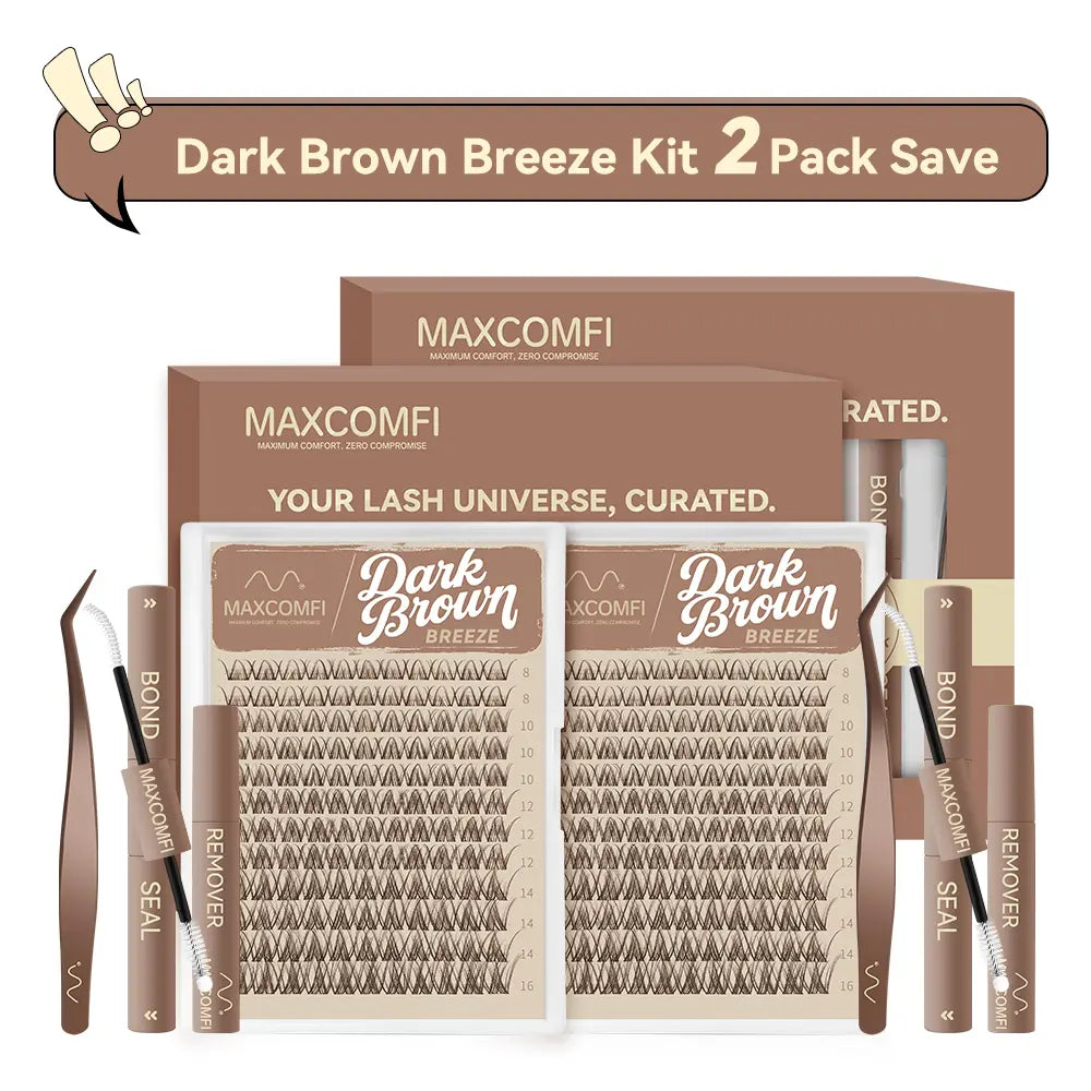 Maxcomfi Spider Cluster Lashes - DD Curl, Smudge-Proof Waterproof, Super Soft Thin Band, Beginner-Friendly DIY Design for Natural Daily Glowup & Voluminous Look Makeup Cosmetic Summervibes