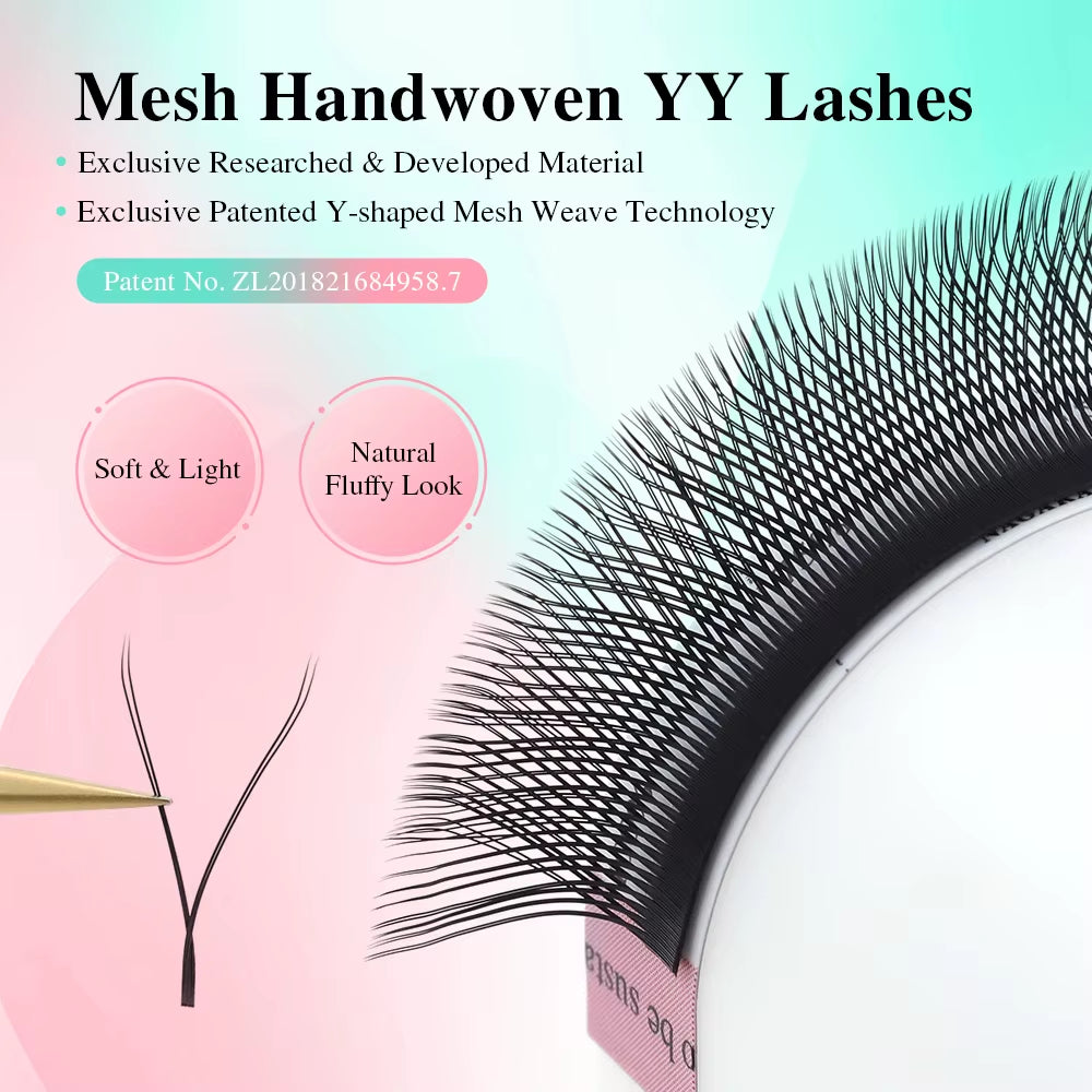 YY Shape Eyelashes Extension Soft Premium False Eyelashes Individual Makeup Black Crisscross Beauty