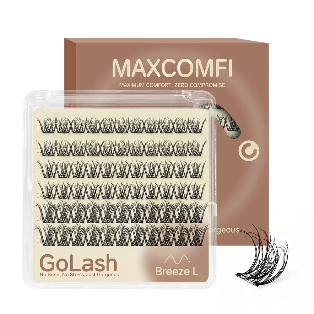 Maxcomfi Spider Cluster Lashes - DD Curl, Smudge-Proof Waterproof, Super Soft Thin Band, Beginner-Friendly DIY Design for Natural Daily Glowup & Voluminous Look Makeup Cosmetic Summervibes