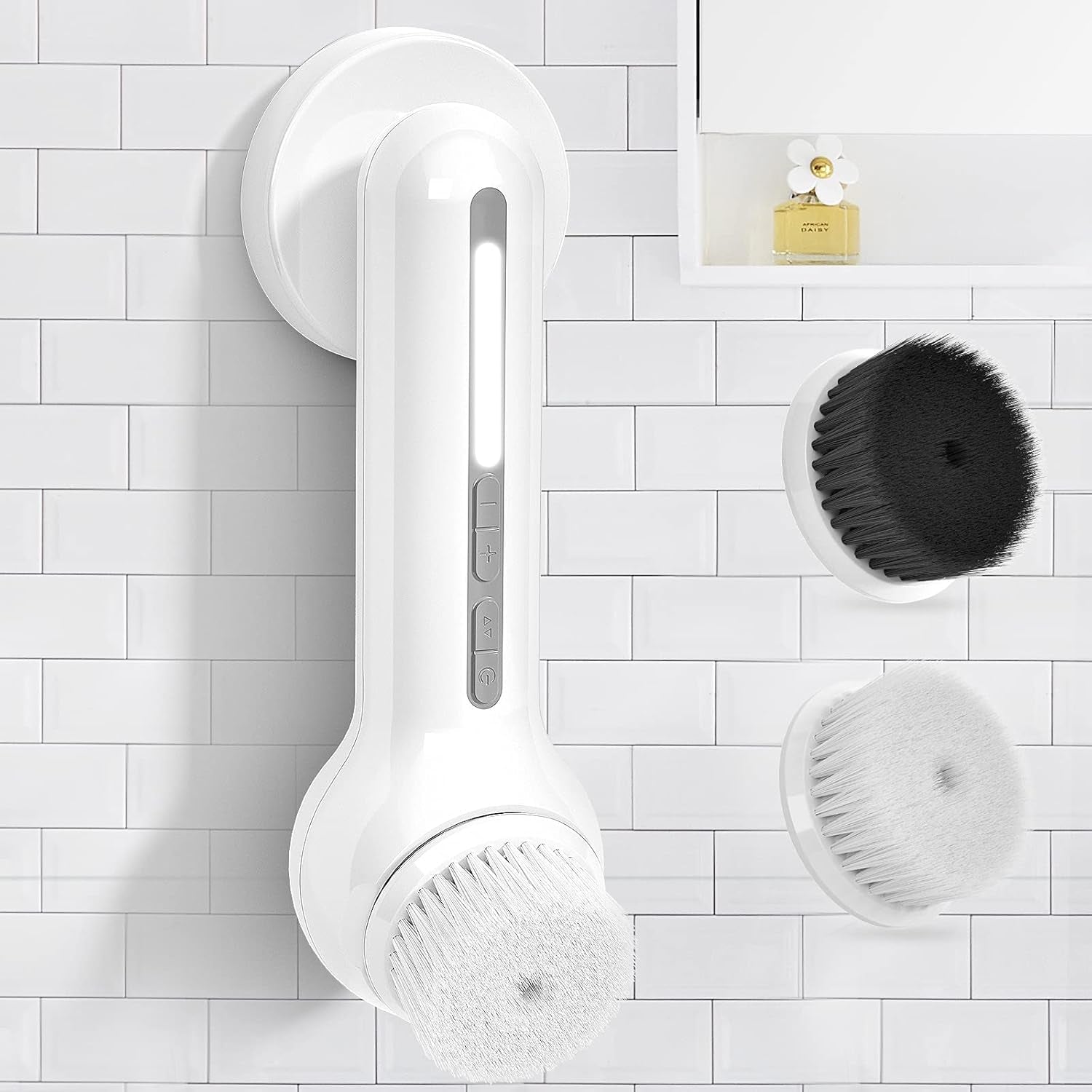 Facial Cleansing Brush Electric Facial Exfoliating Massage Brush with 3 Cleanser Heads and 6 Speeds Adjustable for Deep Cleaning, Removing Blackhead, Face Massaging