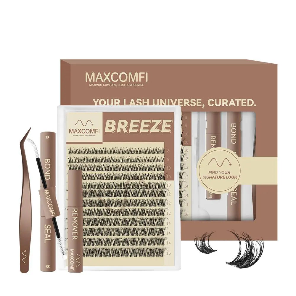 Maxcomfi Spider Cluster Lashes - DD Curl, Smudge-Proof Waterproof, Super Soft Thin Band, Beginner-Friendly DIY Design for Natural Daily Glowup & Voluminous Look Makeup Cosmetic Summervibes