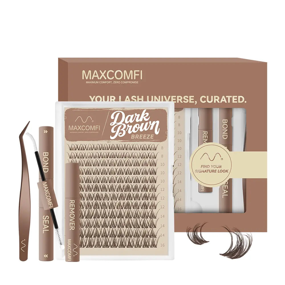Maxcomfi Spider Cluster Lashes - DD Curl, Smudge-Proof Waterproof, Super Soft Thin Band, Beginner-Friendly DIY Design for Natural Daily Glowup & Voluminous Look Makeup Cosmetic Summervibes