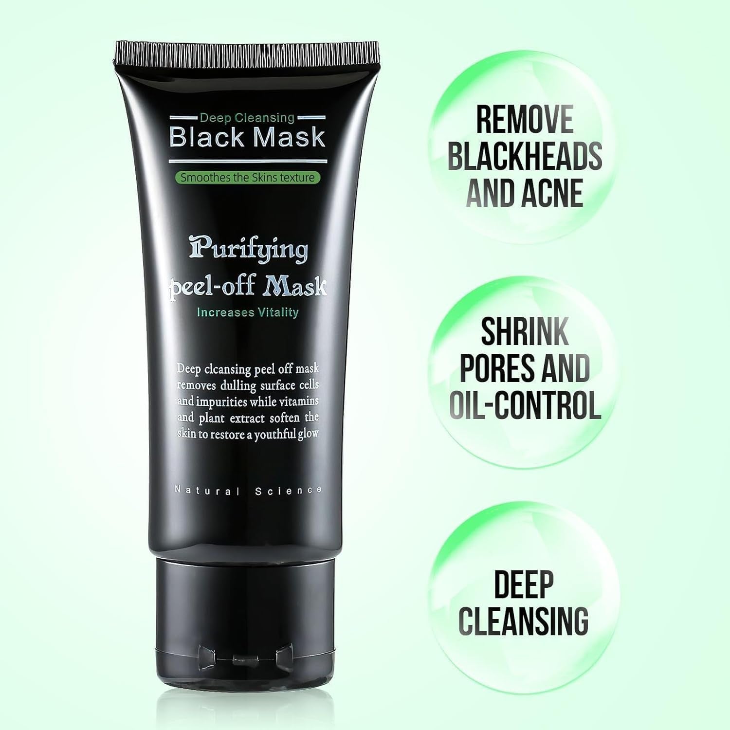 Blackhead Remover - Charcoal Peel off Facial Mask, Nose Blackhead Remover Mask, Pore Remover, Deep Cleansing Blackhead Pores Acne for All Skin Types (Brown)