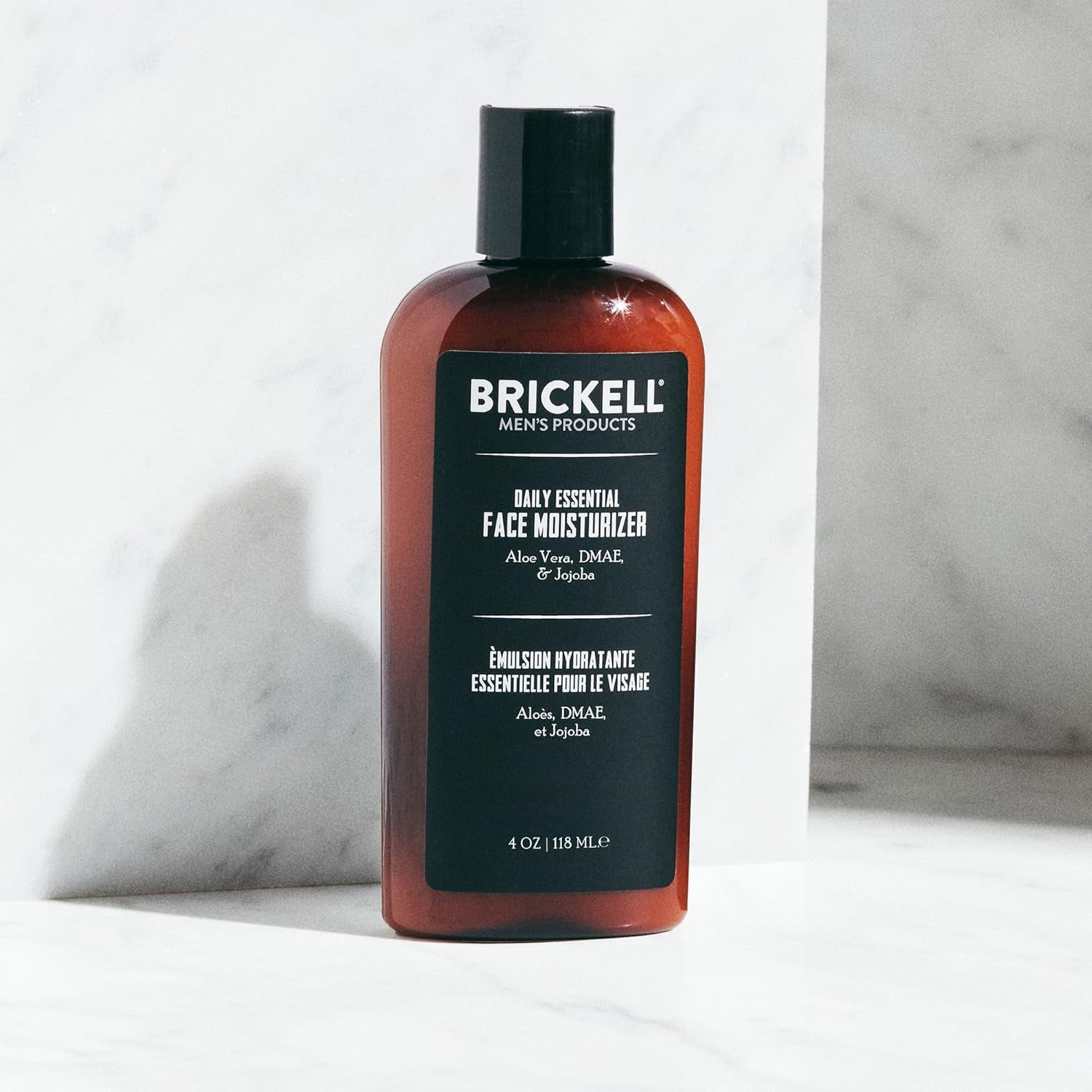 Brickell Men'S Daily Advanced Face Care Routine II, Activated Charcoal Facial Cleanser, Face Scrub, Facial Moisturizer Lotion, with Activated Charcoal, Hyaluronic Acid, and Aloe, Scented