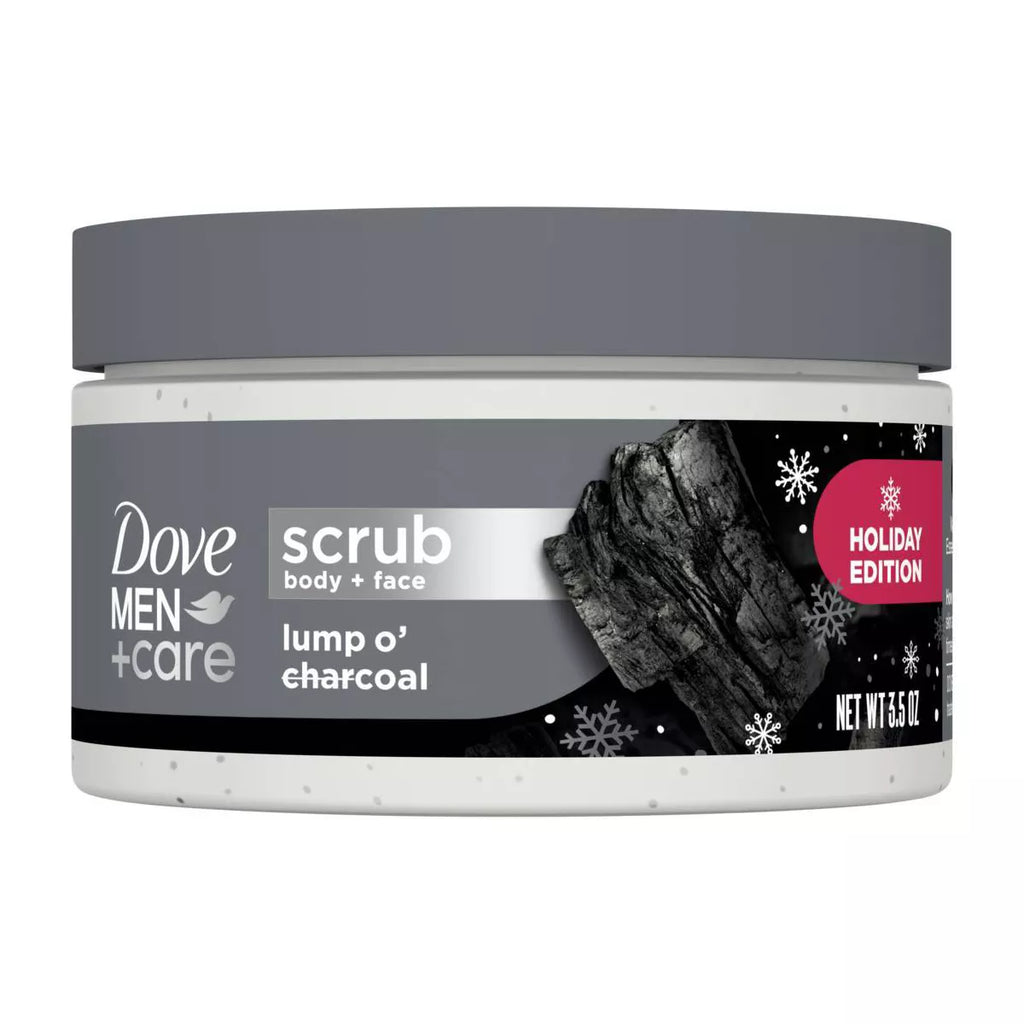 Dove Men+Care Limited Edition Body & Face Scrub - Lump O' Charcoal - 3.5Oz: Moisturizing, Exfoliating, Clove Scent, Normal & Dry Skin