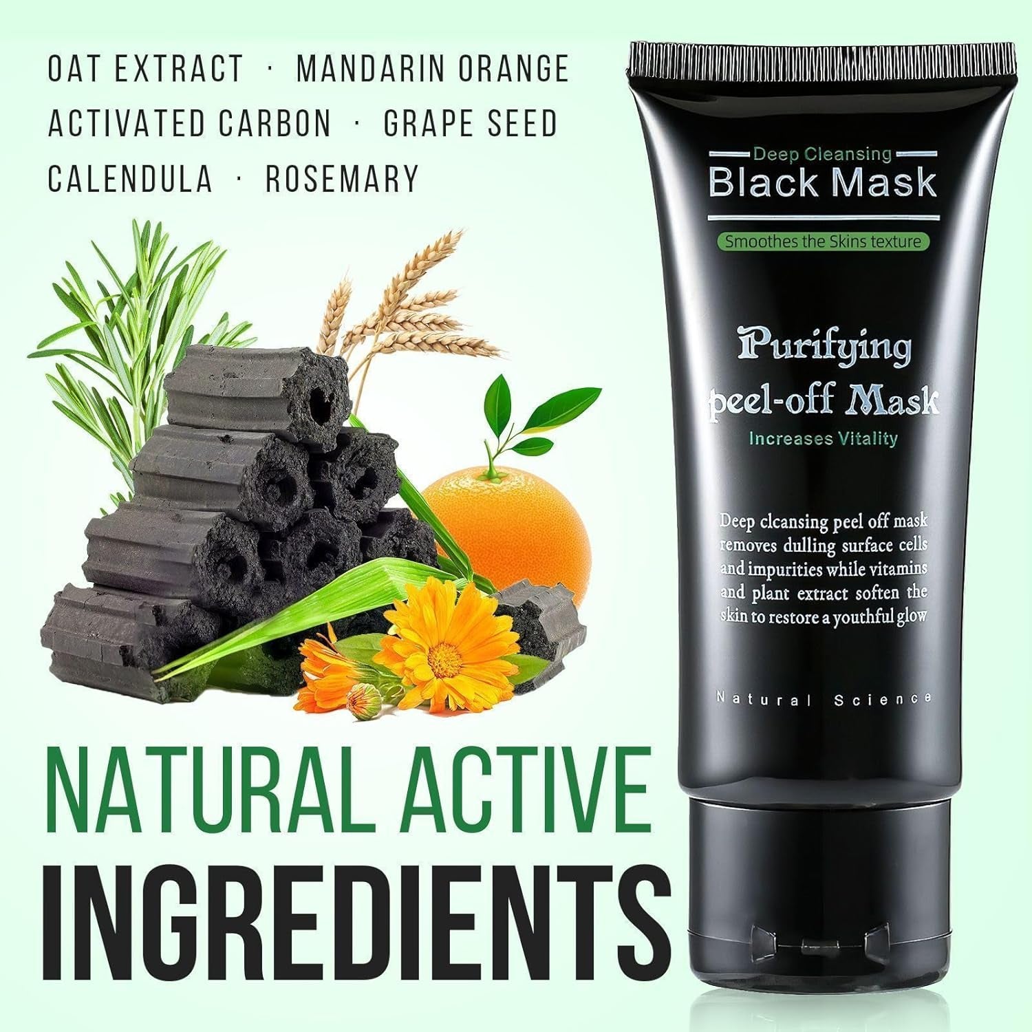 Blackhead Remover - Charcoal Peel off Facial Mask, Nose Blackhead Remover Mask, Pore Remover, Deep Cleansing Blackhead Pores Acne for All Skin Types (Brown)