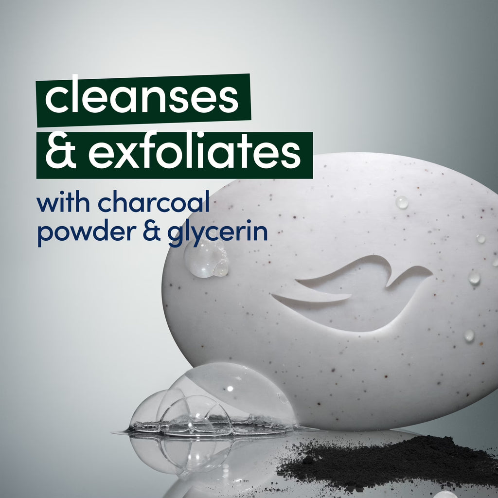 Beauty Bar Soap for Women Deep Exfoliating Charcoal Powder & Glycerin All Skin, 3.75 Oz 4 Bars