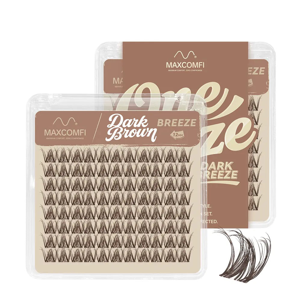 Maxcomfi Spider Cluster Lashes - DD Curl, Smudge-Proof Waterproof, Super Soft Thin Band, Beginner-Friendly DIY Design for Natural Daily Glowup & Voluminous Look Makeup Cosmetic Summervibes