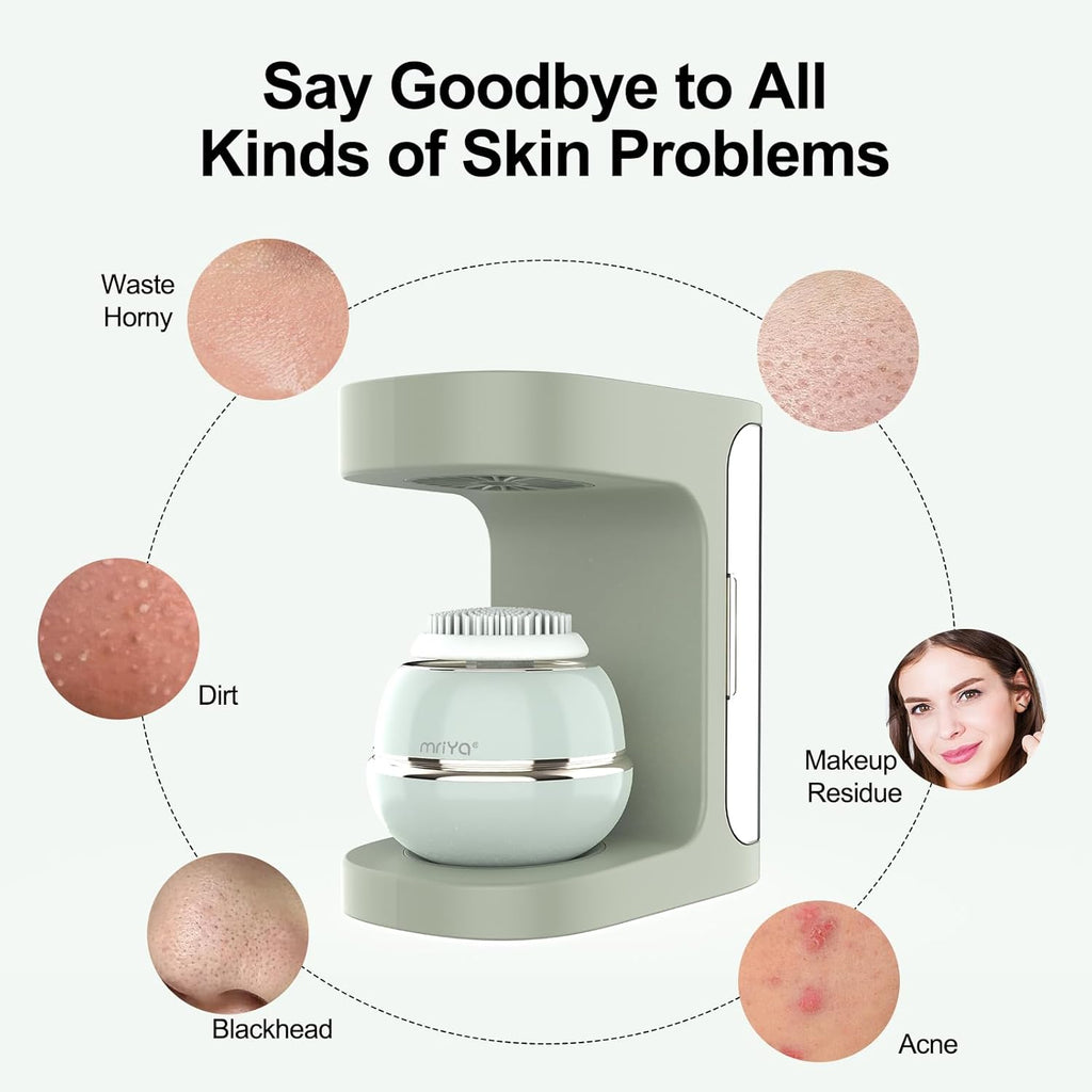 Facial Cleansing Brush Silicone Face Scrubber, Exfoliating Brush, Facial Massage Brush - for Gentle Exfoliation, Massage, Blackhead Removal and Makeup Removal