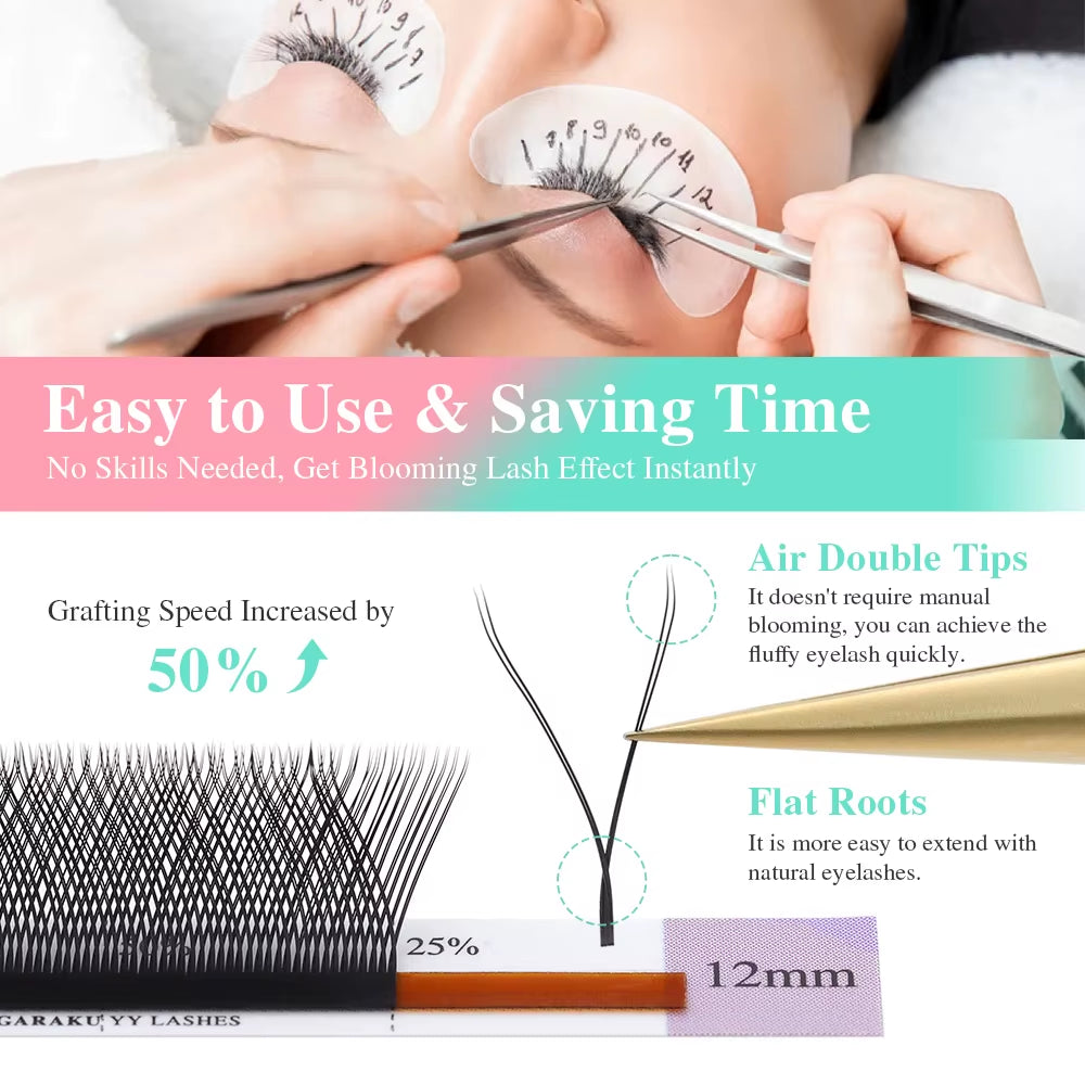 YY Shape Eyelashes Extension Soft Premium False Eyelashes Individual Makeup Black Crisscross Beauty
