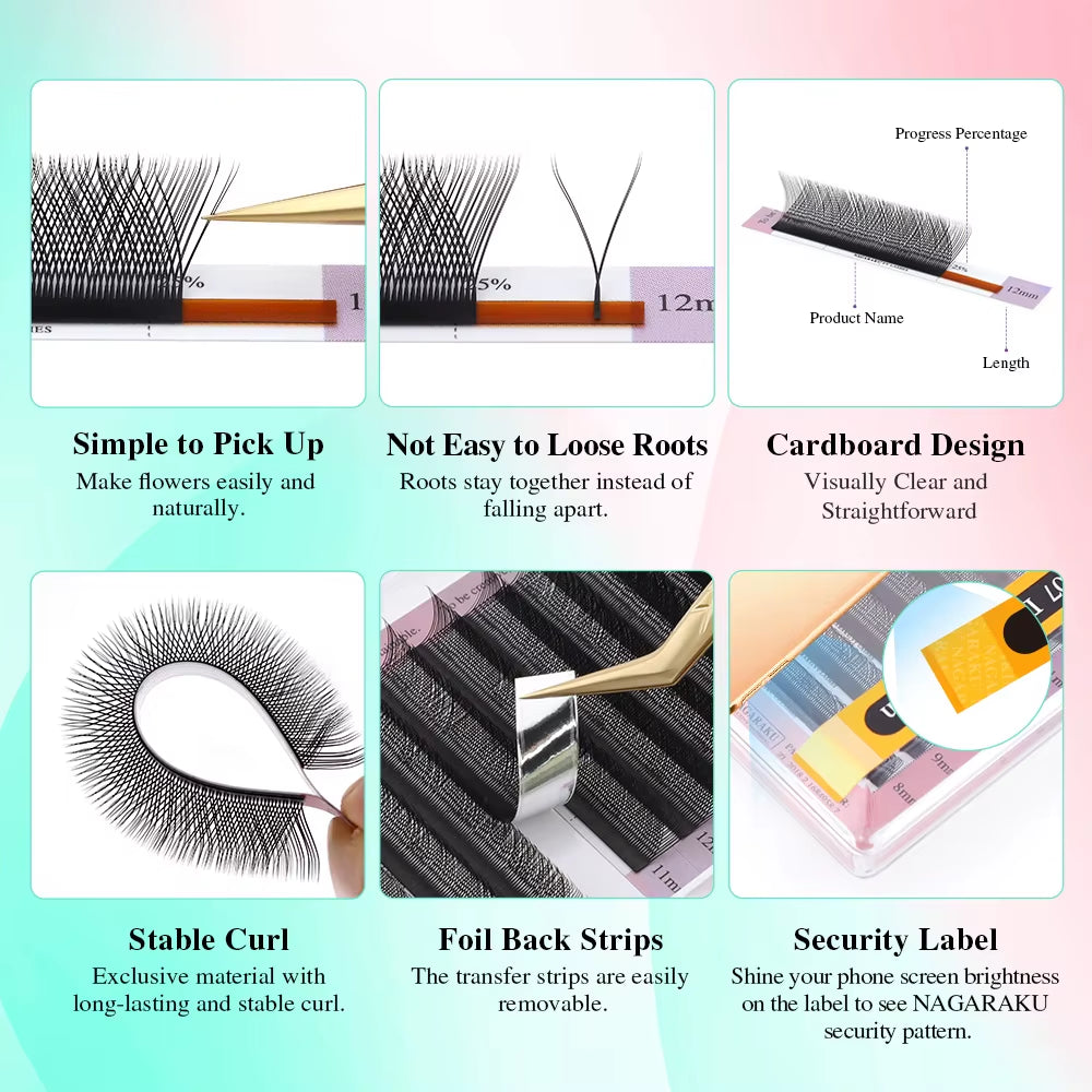 YY Shape Eyelashes Extension Soft Premium False Eyelashes Individual Makeup Black Crisscross Beauty
