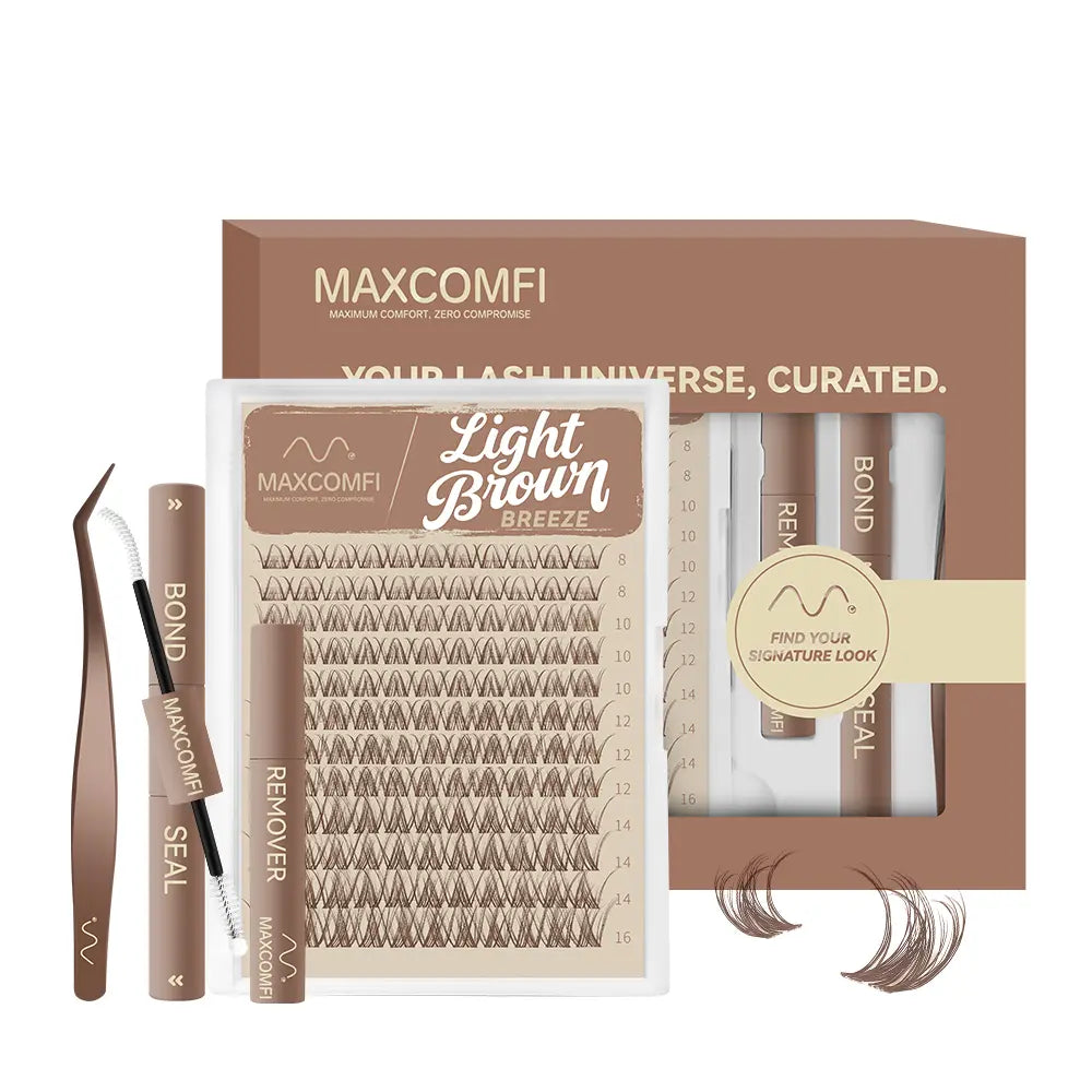 Maxcomfi Spider Cluster Lashes - DD Curl, Smudge-Proof Waterproof, Super Soft Thin Band, Beginner-Friendly DIY Design for Natural Daily Glowup & Voluminous Look Makeup Cosmetic Summervibes