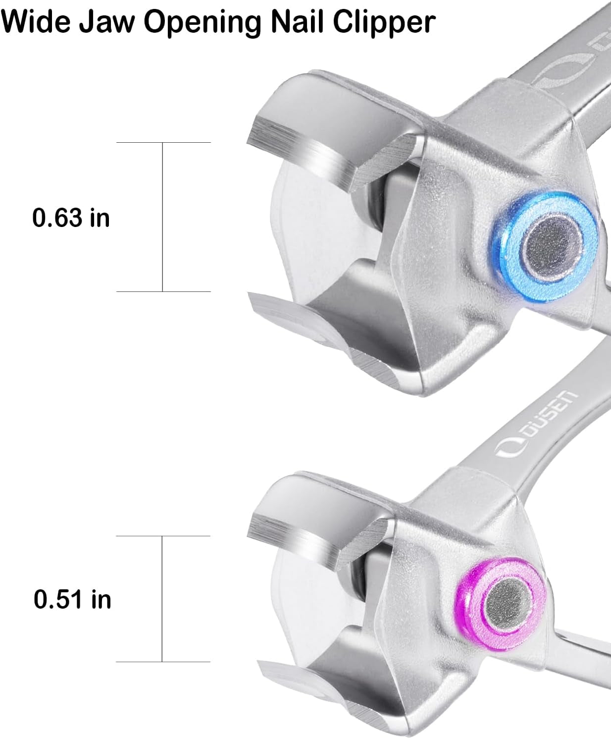 Nail Clippers with Catcher - anti Splash Wide Jaw Opening Thick Toenail Clippers for Seniors | Self-Collecting Fingernail Cutter Heavy Duty Toe Nail Clippers for Men&Women | Silver | L&S