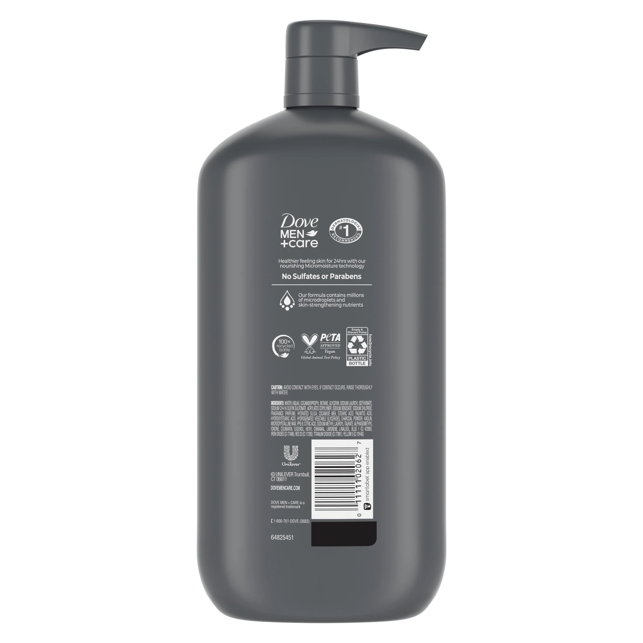 Elements Liquid Body Wash and Face Wash Charcoal + Clay Nourishing Cleanser, 30 Oz