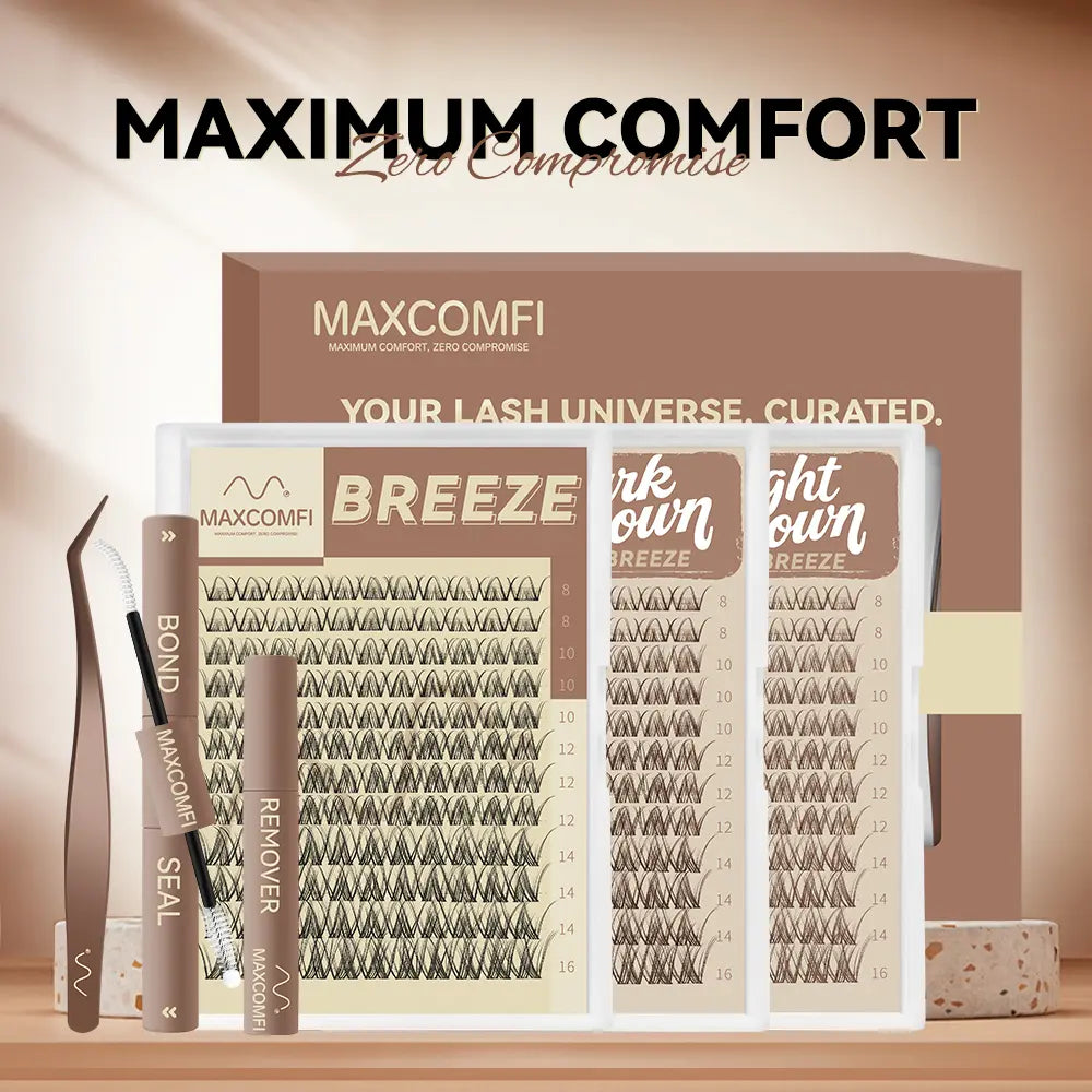 Maxcomfi Spider Cluster Lashes - DD Curl, Smudge-Proof Waterproof, Super Soft Thin Band, Beginner-Friendly DIY Design for Natural Daily Glowup & Voluminous Look Makeup Cosmetic Summervibes