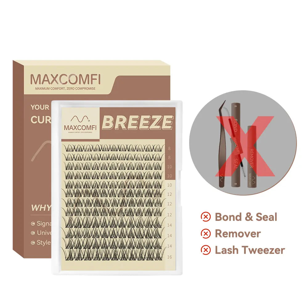 Maxcomfi Spider Cluster Lashes - DD Curl, Smudge-Proof Waterproof, Super Soft Thin Band, Beginner-Friendly DIY Design for Natural Daily Glowup & Voluminous Look Makeup Cosmetic Summervibes